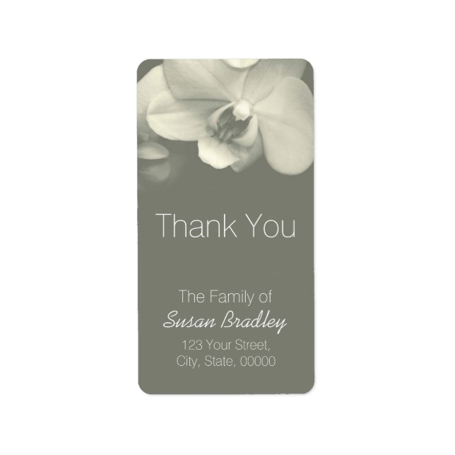 Orchid Kaki Elegant Thank You Label 5 (Front)