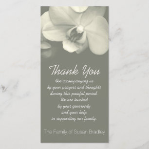 Orchid Kaki Sympathy Thank you Photo Card 1