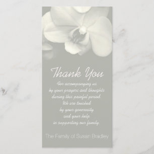 Orchid Kaki Sympathy Thank You Photo Card 6