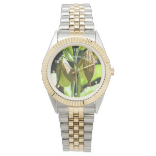 Orchid Lady Slipper Flower Pair Personalised  Watch