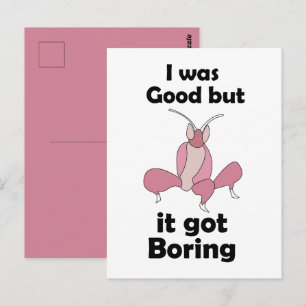 Orchid Mantis Bored Of Being Good Sassy Insect Postcard