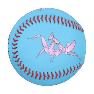Orchid mantis cartoon illustration baseball