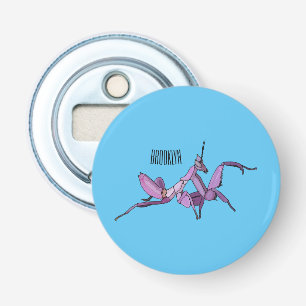Orchid mantis cartoon illustration bottle opener
