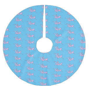 Orchid mantis cartoon illustration  brushed polyester tree skirt