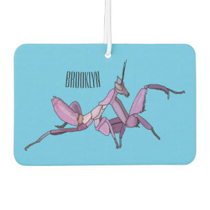 Orchid mantis cartoon illustration car air freshener