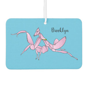 Orchid mantis cartoon illustration  car air freshener