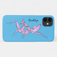 Orchid mantis cartoon illustration