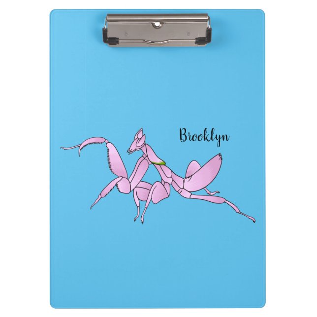 Orchid mantis cartoon illustration  clipboard (Front)