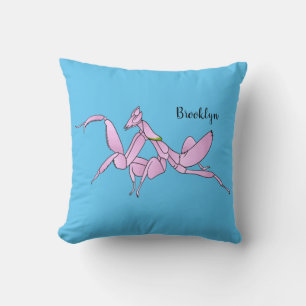Orchid mantis cartoon illustration  cushion