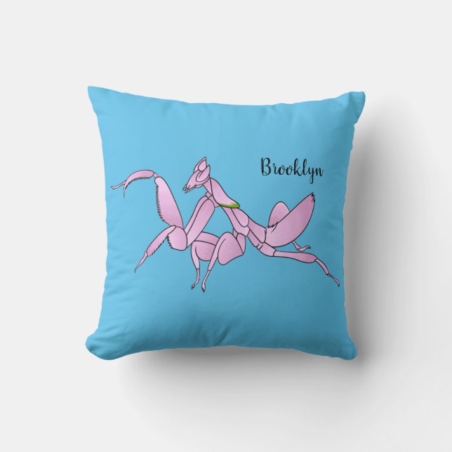 Orchid mantis cartoon illustration  cushion (Front)