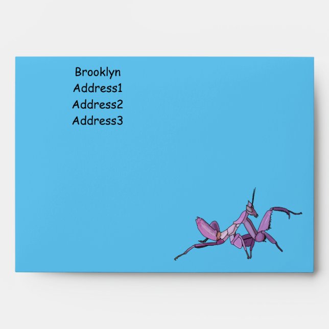 Orchid mantis cartoon illustration envelope (Front)