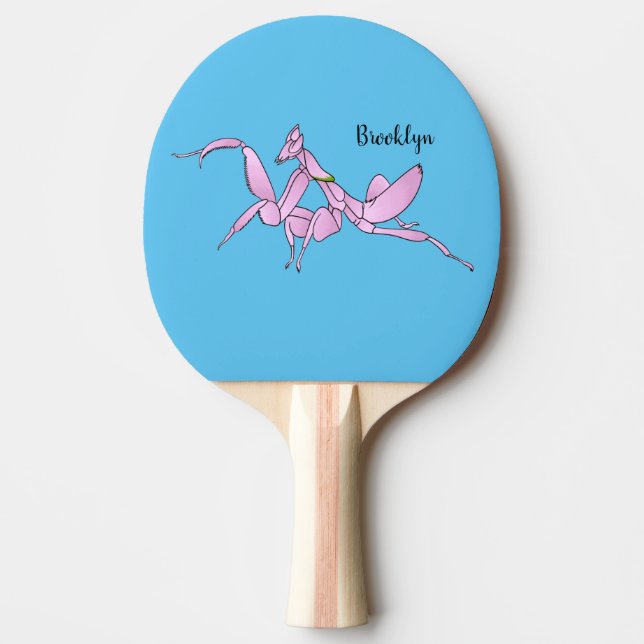 Orchid mantis cartoon illustration  ping pong paddle (Front)