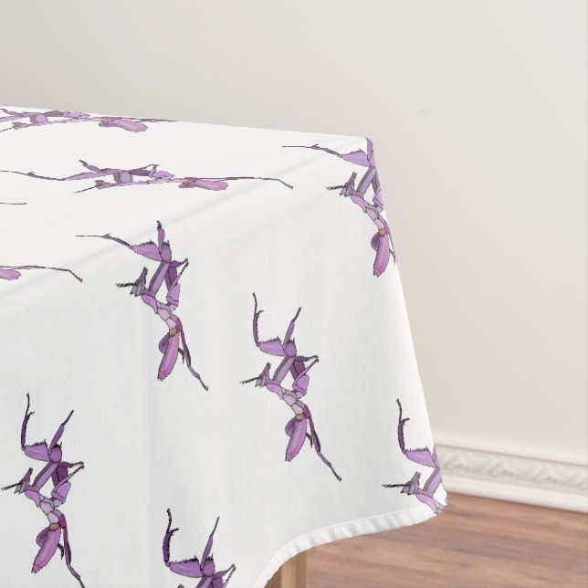 Orchid mantis cartoon illustration tablecloth (In Situ)
