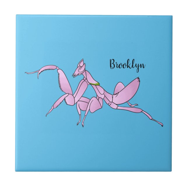 Orchid mantis cartoon illustration  tile (Front)