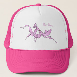 Orchid mantis cartoon illustration trucker hat
