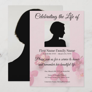 Orchid memorial invitation