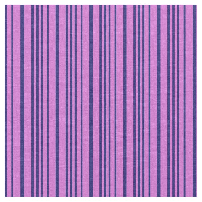 Orchid & Midnight Blue Lines Pattern Fabric (Close Up)
