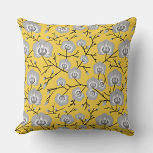 Orchid mustard pattern cushion