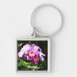 Orchid Name Keychain