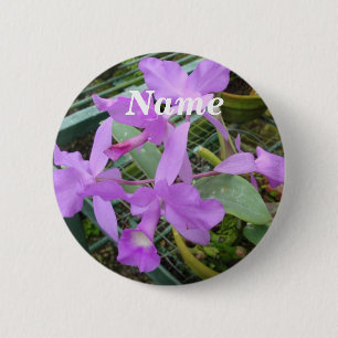 Orchid -- National Flower of Costa Rica, Name Tag 6 Cm Round Badge
