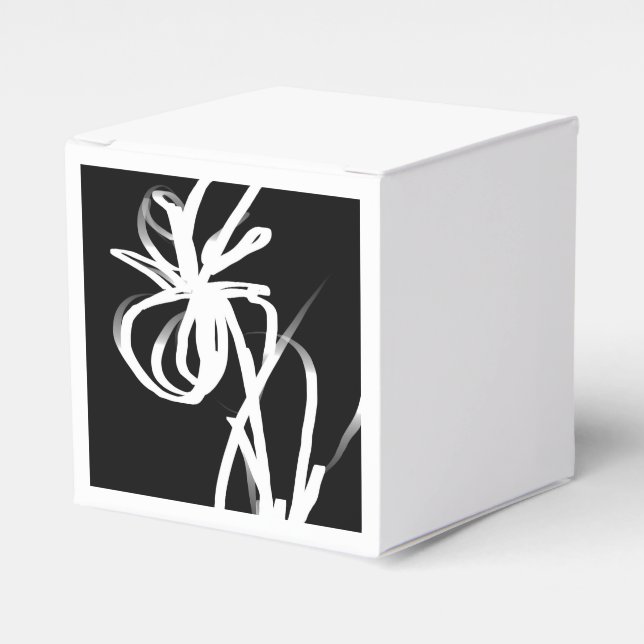 Orchid Noir: Abstract Black & White Favour Box (Front Side)