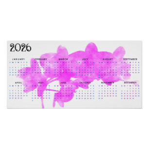 Orchid on a white background 2026 calendar poster
