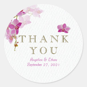 Orchid Paradise Thank You Stickers