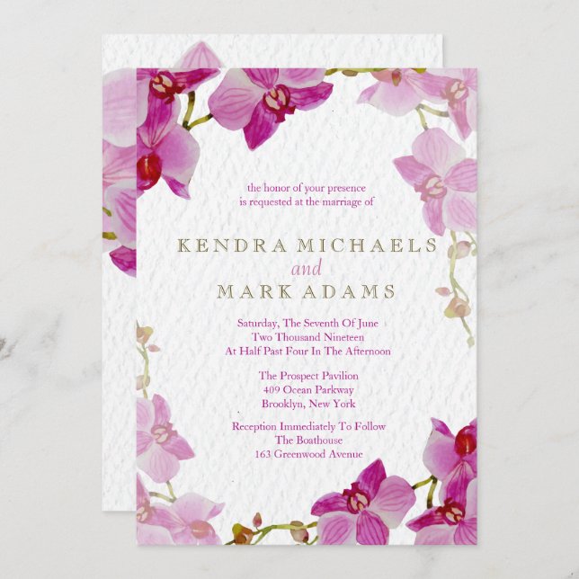 Orchid Paradise Wedding Invitations (Front/Back)