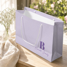 Orchid Pastel Gingham Monogram Gifts