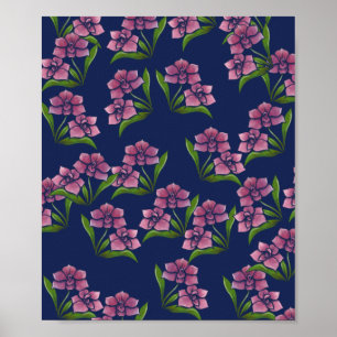 Orchid Pattern Garden of Orchids Art Poster