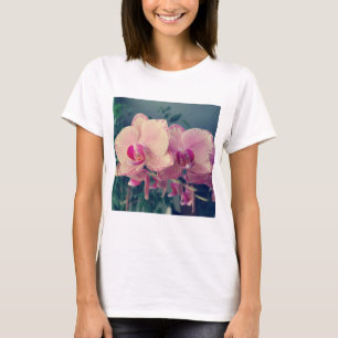 Orchid phalaenopsis ppolka dot pink flowers floral T-Shirt