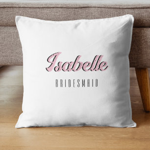 Orchid Pink 3D Funny Name Bridesmaid Cushion