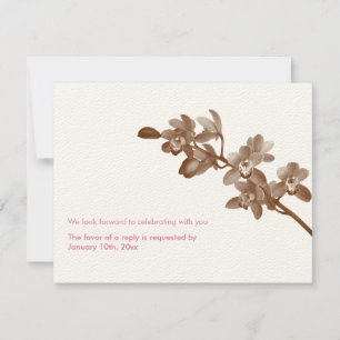 Orchid pink ecru modern wedding rsvp response invitation