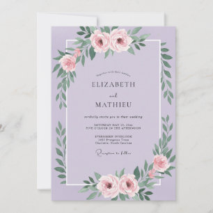 Orchid Pink Petal Wedding Invitation