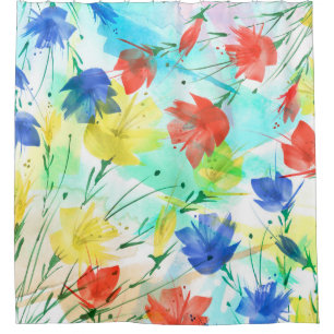 Orchid Poppy Peony Fashion Bouquet Shower Curtain