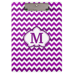 Orchid Purple Chevron Personalised Monogram Clipboard