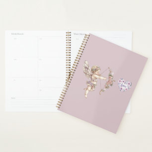 Orchid Purple Cupid Arrow of Love Heart Floral Planner
