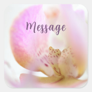Orchid Purple Floral Bokeh Photograph Square Sticker