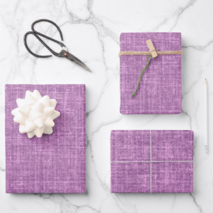 Orchid Purple Linen Wrapping Paper Sheet