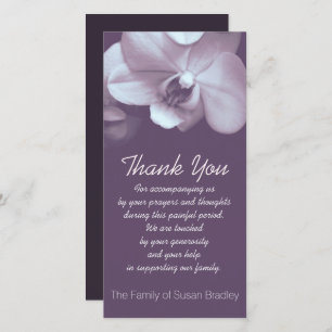 Orchid Purple Sympathy Thank you Photo Card