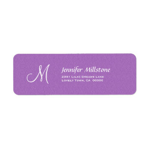 ORCHID PURPLE Textured Wedding Monogram Address La
