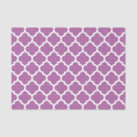 Orchid Purple White Moroccan Quatrefoil Pattern #5