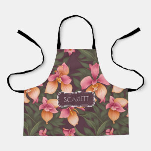 Orchid Retro Colourful Personalised Pattern Apron