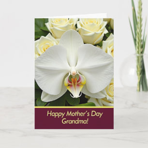 Orchid Rose Floral Art Card