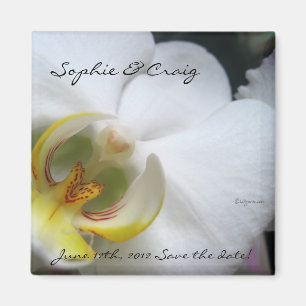 Orchid Save the Date Magnets For Weddings