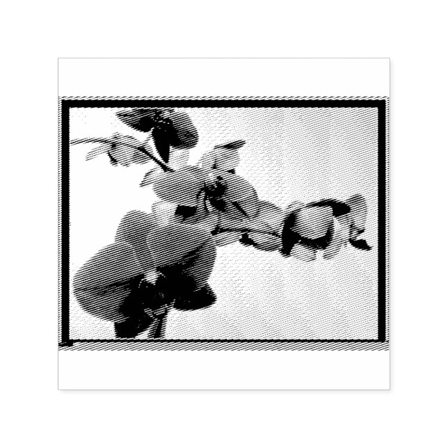 Orchid Self Inking Rubber Stamp (Design)