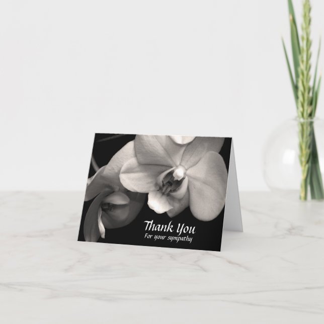 Orchid Sepia Sympathy Thank you Note Card (Front)