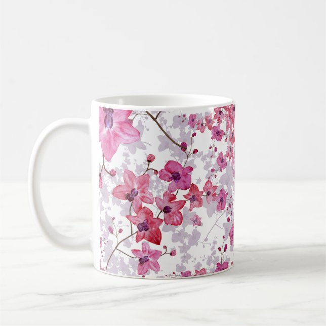 Orchid: singular red beauty. coffee mug (Left)