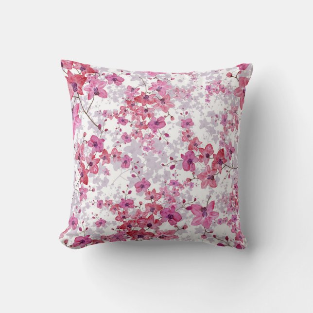 Orchid: singular red beauty. cushion (Front)