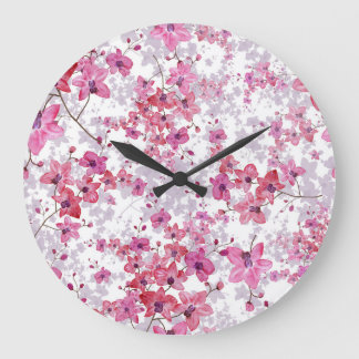 Orchid: singular red beauty. large clock